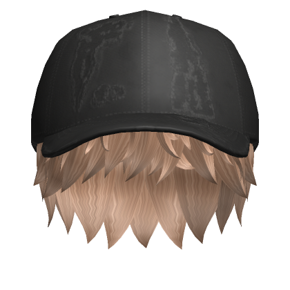 Blonde Messy Boy Hair W Black Distressed Cap Roblox