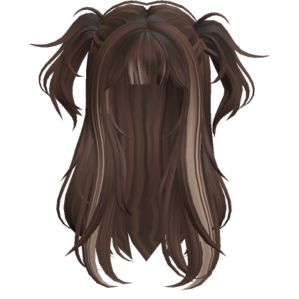 Messy Pigtails Wolf Cut Brown Blonde Highlights Roblox