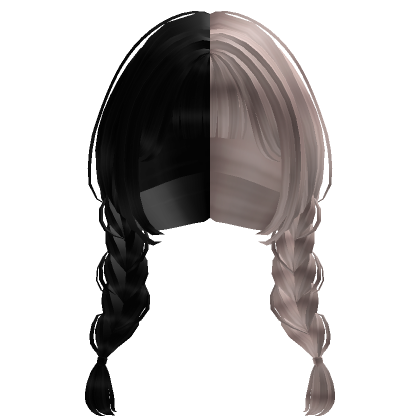 Preppy Braided Pigtails In Black And Blonde Roblox