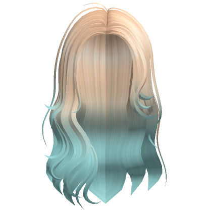 Side Swept Long Middle Part Blonde Blue Ombre Roblox