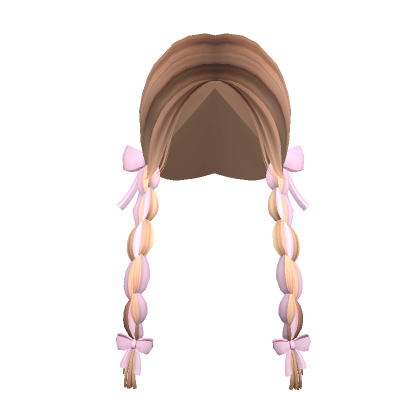 Dirty Blonde Braids W Pink Ribbon Roblox