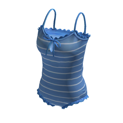 One Piece Bikini Bodysuit Swimsuit Blue Stripes Roblox