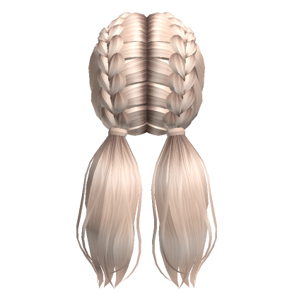 Braided Hair With Low Ponytails In Platinum Blonde Roblox