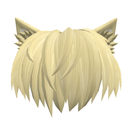 Blonde Messy Boy Hair W Cat Ears Roblox