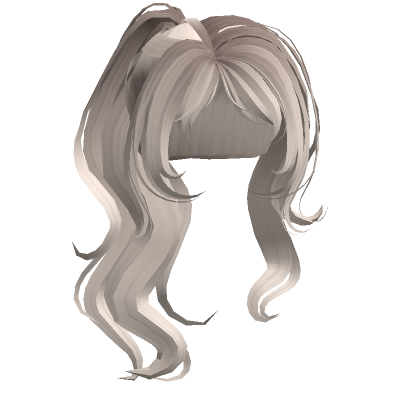 Platinum Blonde Elegant Wavy Long High Ponytail Roblox