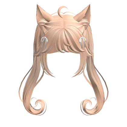 Pigtails With Cat Ears Ribbons Blonde Roblox Item Rolimon S