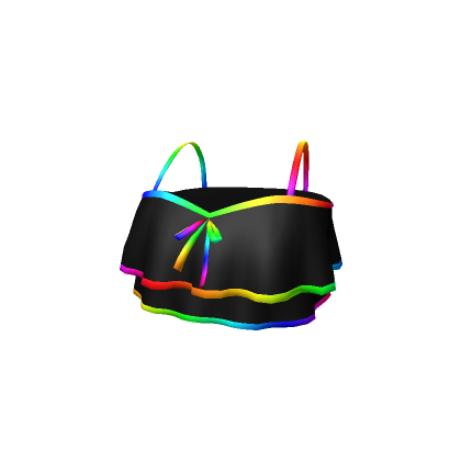 Chibi Doll Bikini Top Black Rainbow Roblox