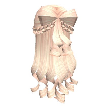 Sweet Curly Braided Blonde Hairstyle With Bow Roblox