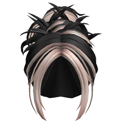 Two Tone Messy Grunge Bun Black Blonde Roblox