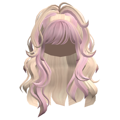 Two Tone Voluminous Half Up Ponytail Blonde Pink Roblox
