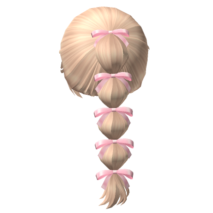 Soft Bubble Braid Ponytail W Bows Blonde Roblox