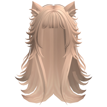 Anime Wolfcut W Bangs Cat Ears Blonde Roblox