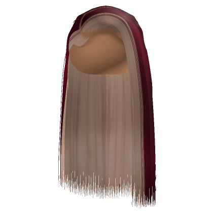 Red Side Part Silk Press W Blonde Skunk Stripe Roblox