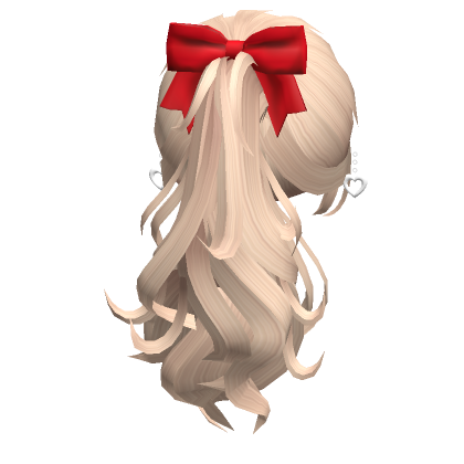 Valentines Ponytail W Bow Earrings In Blonde Roblox