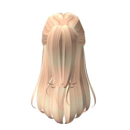 Trendy Half Up Hairstyle W White Claw Clip Blonde Roblox