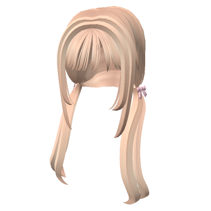 Cutesy Front Low Blonde Pigtails W Bows Roblox