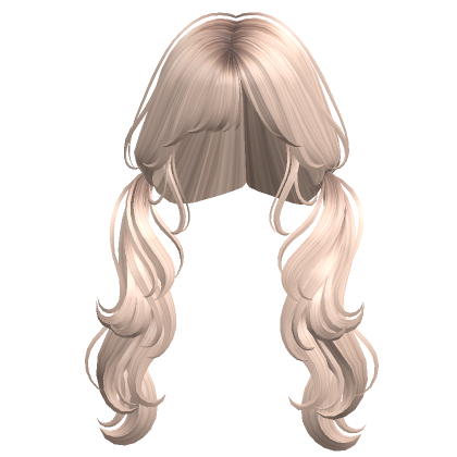 Wavy Low Pigtails Platinum Blonde Roblox