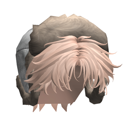 Messy Middle Part Hair W White Ushanka In Blonde Roblox