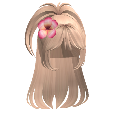 Blonde Gyaru Beach Summer Ponytail W Flower Roblox