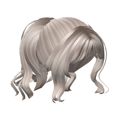 Ash Blonde Messy Anime Fluffy Ponytail Roblox