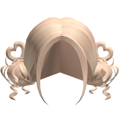 Y2K Curly Preppy Loose Heart Buns Blonde Roblox