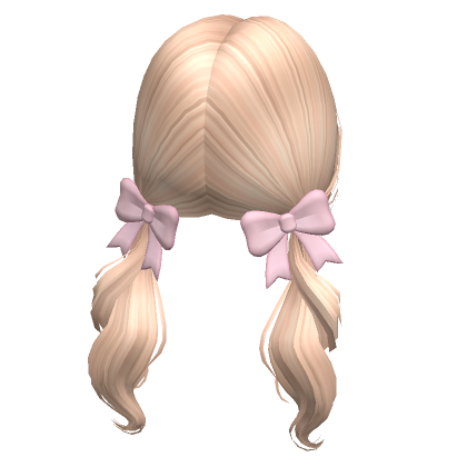 Soft Swirly Pigtails With Bow Blonde Roblox