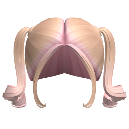 Curly Glam Pigtails In Blonde To Pink Roblox