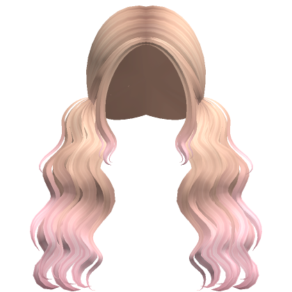 Long Ocean Waves Curly Pigtails Blonde Pink Roblox