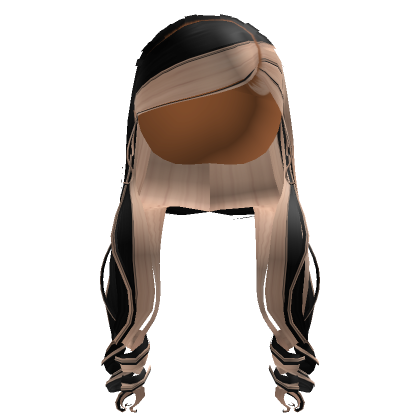 Black Side Part W Curls In Blonde Skunk Stripe Roblox