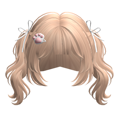 Cute Wavy Pigtails W Ribbons Blonde Roblox