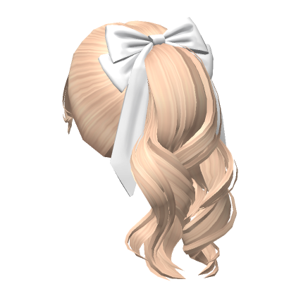 Wavy Flowy Ponytail W Bow Blonde Roblox