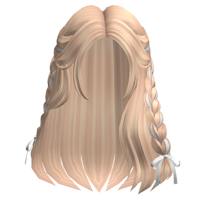 Soft Braided Long Hair W Bow In Blonde Roblox
