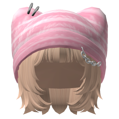 Grunge Pixie Cut Hair With Cat Beanie Blonde Roblox