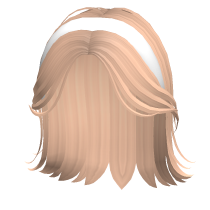 Blonde Short Hair W White Headband Roblox