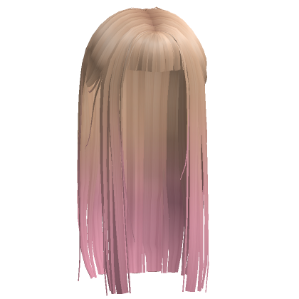 Blonde Pink Long Straight Hair W Bangs Roblox