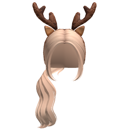 Low Wavy Ponytail W Reindeer Ears Blonde Roblox