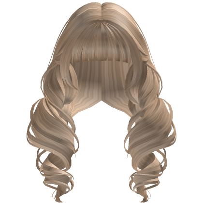 Fluffy Pigtails Braid With Bangs In Blonde Roblox