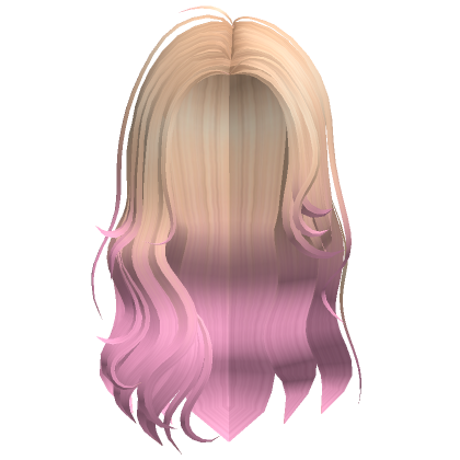 Side Swept Long Middle Part Blonde Pink Ombre Roblox