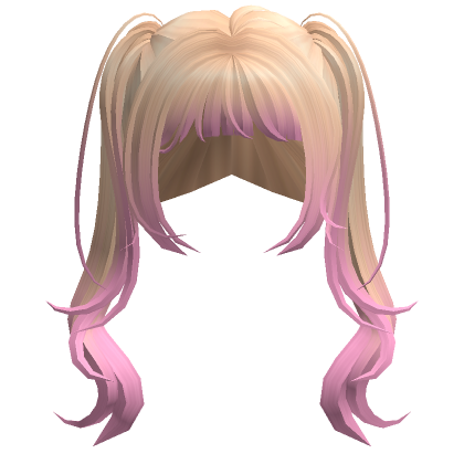 Long Flowy Wavy Pigtails Blonde Pink Ombre Roblox
