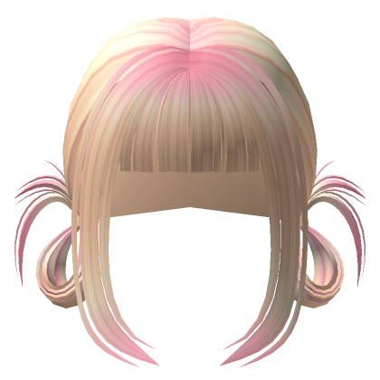 Blonde W Pink Soft Lazy Tied Pigtails Roblox