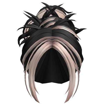 Two Tone Messy Grunge Bun Black Blonde Roblox