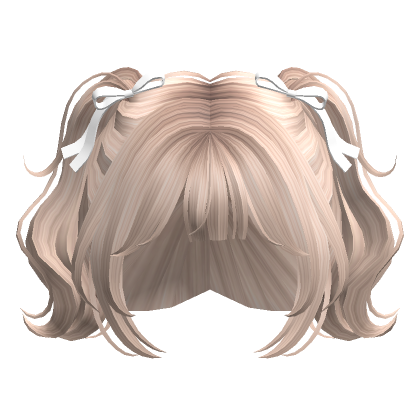 Wavy Pigtails With Ribbons Platinum Blonde Roblox