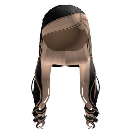 Black Side Part W Curls In Blonde Skunk Stripe Roblox Item Rolimon S