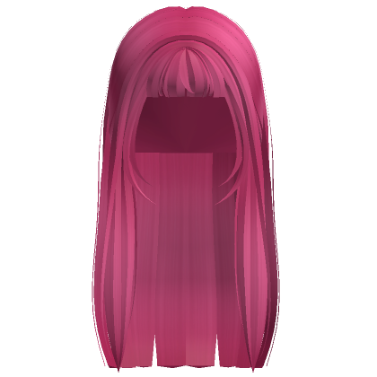 Long Hime Cut Hair W Bangs Hot Pink Roblox