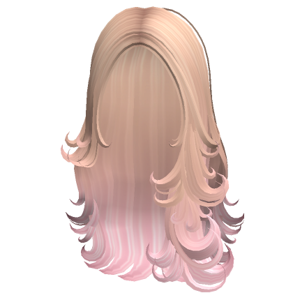 Long Super Model Curly Hair Blonde Pink Roblox