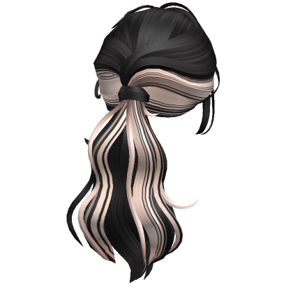 Two Tone Wavy Layered Ponytail Hair Black Blonde Roblox