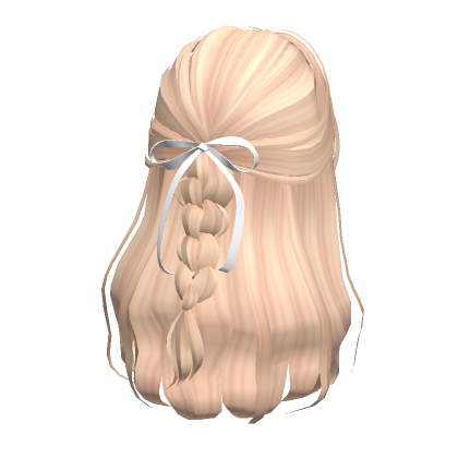 Wavy Braid Half Up Hair W Bow Blonde Roblox