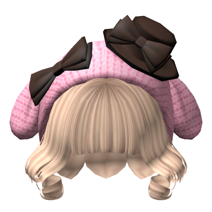 Cute Short Curly Hair With Bunny Beanie Blonde Roblox