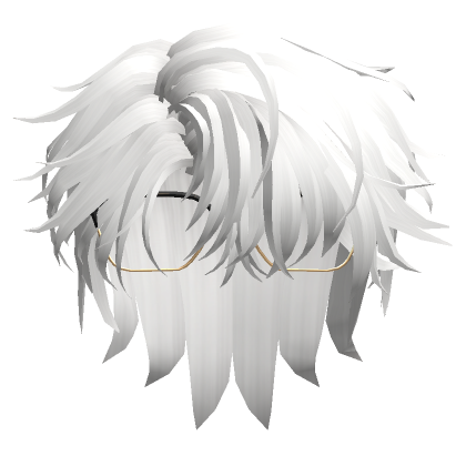 Messy Parted Hair W Glasses In Platinum Blonde Roblox