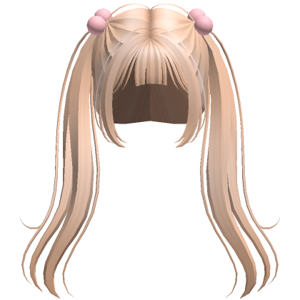 Blonde Pigtails With Pom Poms Roblox